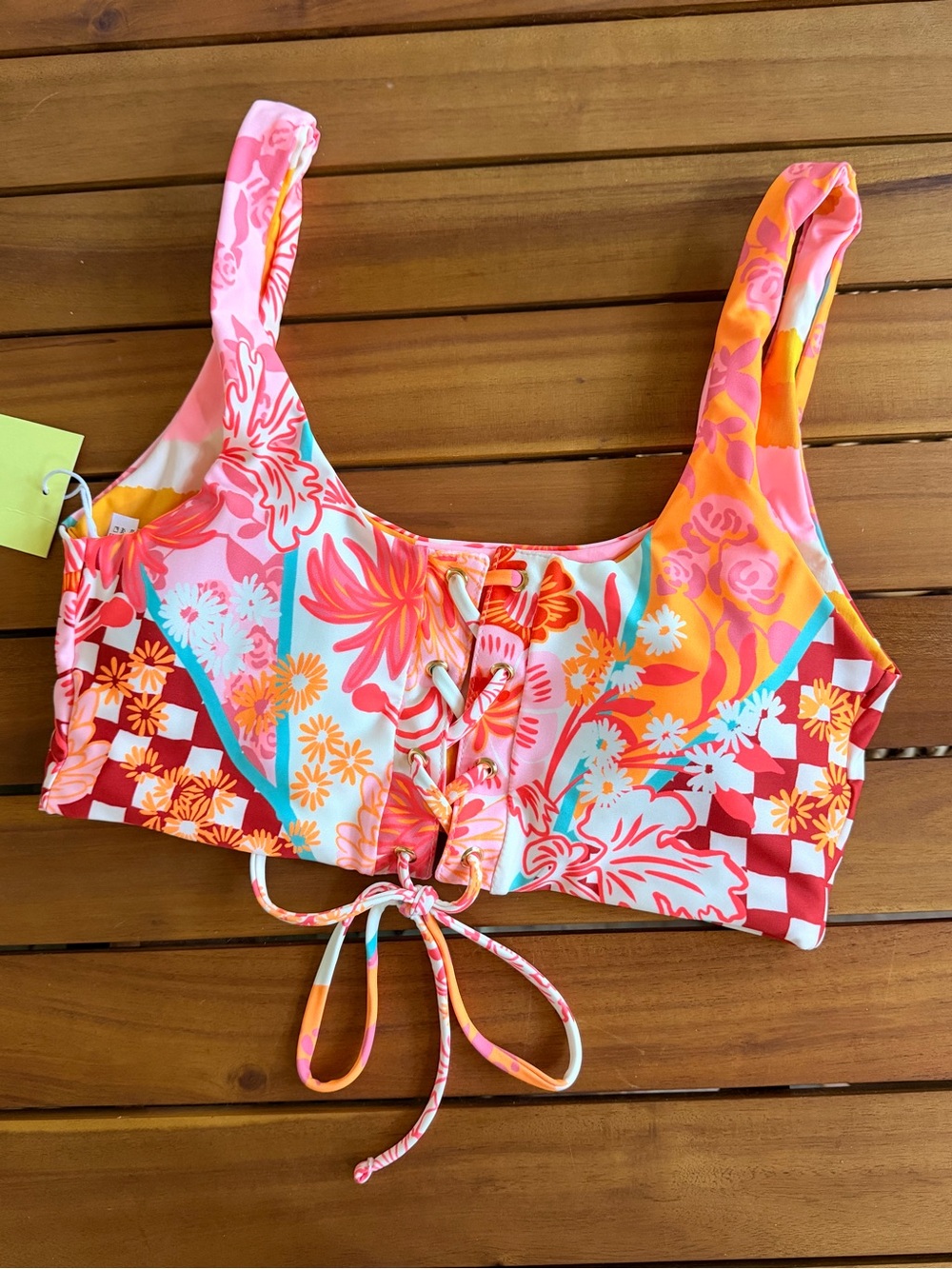 MAAJI Cosmic Tropic Dazzle Lace Up Bralette Bikini Swim Top